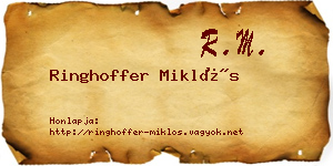 Ringhoffer Miklós névjegykártya