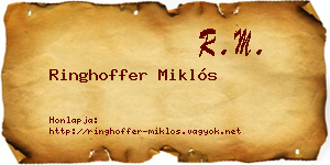 Ringhoffer Miklós névjegykártya