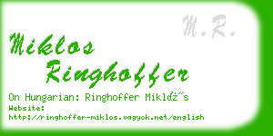 miklos ringhoffer business card